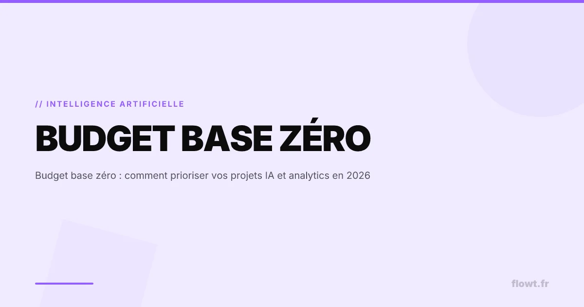 Budget base zéro : comment prioriser vos projets IA et analytics en 2026