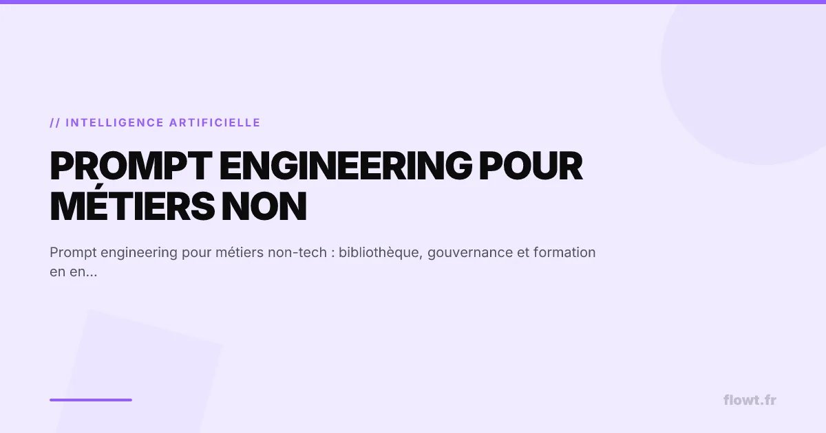 Prompt engineering pour métiers non-tech : bibliothèque, gouvernance et formation en entreprise