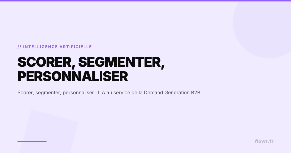 Scorer, segmenter, personnaliser : l’IA au service de la Demand Generation B2B